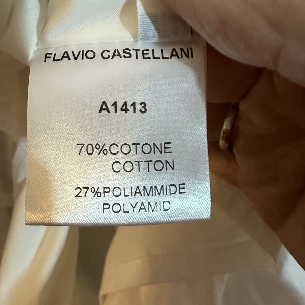 Flavio Castellani Italian White Lace Long Sleeve Dress US size 2 Italy Size 38 - Picture 9 of 16